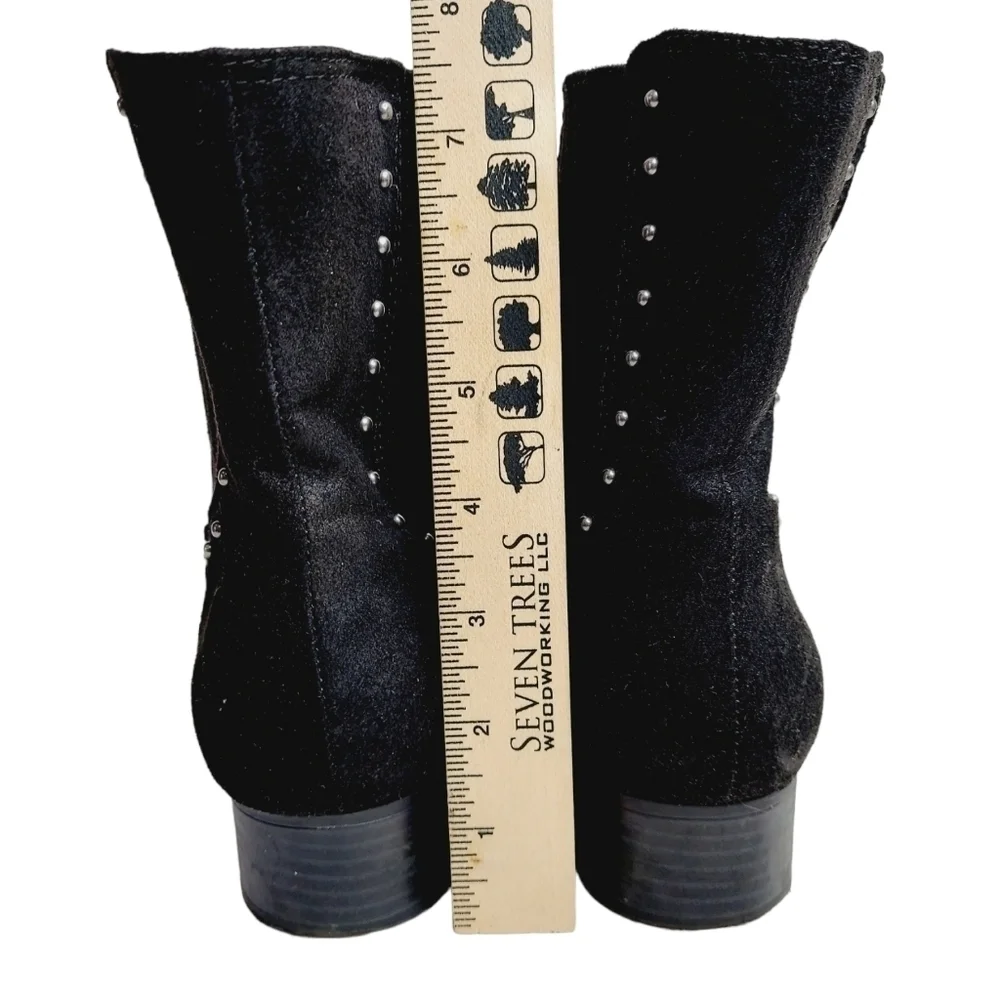 A2 By Aerosoles Date Night Studded Boots Size 8.5 Black Faux Suede Western Boot